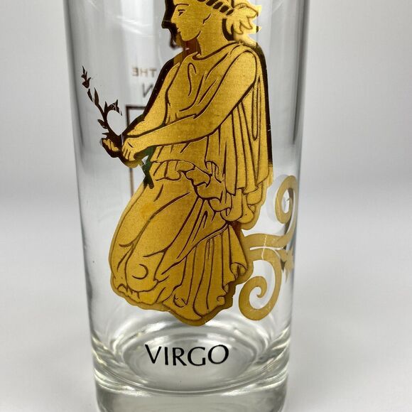 VTG MCM Anchor Hocking Zodiac Highball Tumbler Glass Virgo Astrology 1960s - Picture 3 of 8